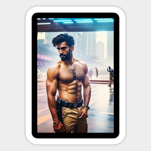 Shirtless Male Model Sci-Fi Hunk 1212 Sticker